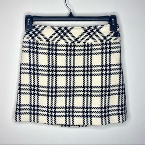 J. Crew houndstooth/ plaid wool mini skirt